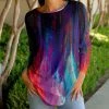 Lily | Black & Navy Abstract Long-Sleeve Tunic - Women