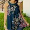 Lily | Teal & Beige Paisley Sleeveless Yoke Tunic - Women