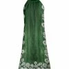 Lily | Green & White Floral Sleeveless Yoke Dress - Women