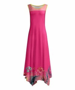 Lily | Pink & Teal Floral Sleeveless Maxi Dress - Women