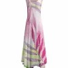 Lily | Pink & Olive Leaf Sleeveless Maxi Dress - Plus