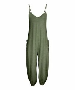 Lily | Green Pocket Sleeveless Jumpsuit - Women