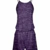 Lily | Purple Melange Sleeveless Romper - Plus