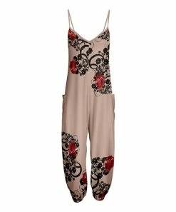 Lily | Mauve & Pink Floral Pocket Sleeveless Jumpsuit