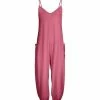 Lily | Pink Pocket Sleeveless Jumpsuit - Women