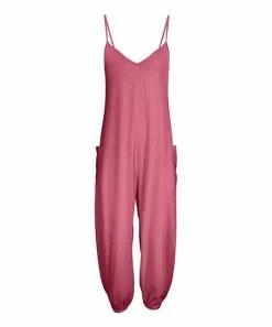 Lily | Pink Pocket Sleeveless Jumpsuit - Women