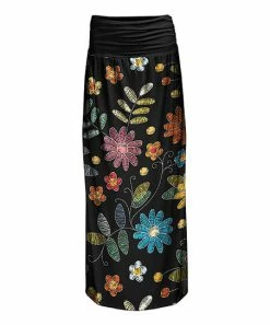 Lily | Black & Blue Floral Maxi Skirt - Women & Plus