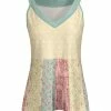 Lily | Yellow & Mint Polka Dot & Floral Patchwork V-Neck Tank - Plus
