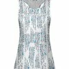Lily | White & Blue Floral Abstract Racerback Tank - Plus