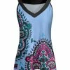Lily | Blue & Pink Abstract V-Neck Tank - Plus
