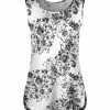 Lily | White & Gray Floral Curved-Hem Tank - Women