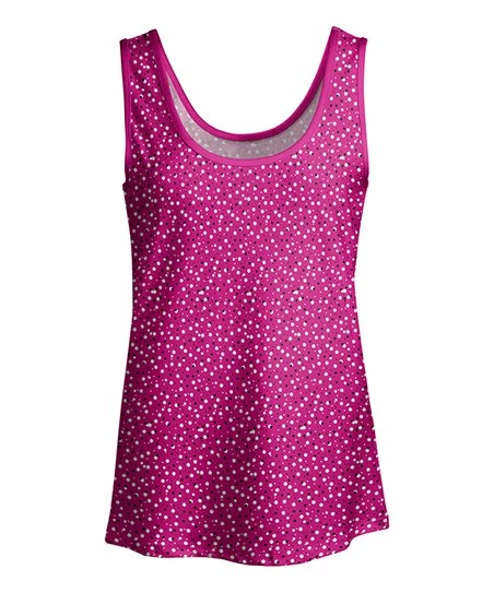 Lily | Pink & Black Dots Scoop Neck Tank - Women 1 Lily | Pink & Black Dots Scoop Neck Tank - Women