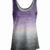 Lily | Gray & Purple Ombré Scoop Neck Tank - Plus