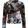 Lily | Black & Blue Floral Moto Jacket - Women