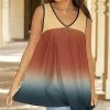 Lily | Navy & Rust Ombré V-Neck Sleeveless Tunic - Plus