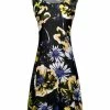 Lily | Black & Beige Floral Sleeveless A-Line Dress - Plus