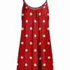 Lily | Red & White Dot Pleated Sleeveless Tunic - Women
