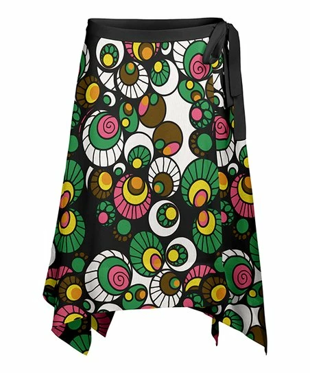Lily | Black & Green Abstract Handkerchief Skirt - Plus 1 Lily | Black & Green Abstract Handkerchief Skirt - Plus