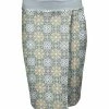 Lily | Blue & Cream Abstract Pencil Skirt
