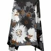 Lily | Black & Gray Floral Handkerchief Skirt - Women