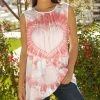 Lily | Pink & White Tie-Dye Heart Sleeveless Tunic - Plus