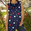 Lily | Blue & Red Star Sleeveless Tunic - Women