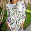 Lily | White & Purple Floral Long-Sleeve Tunic - Women & Plus