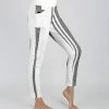 Lily | Gray & White Abstract Stripe High-Waist Pocket Leggings - Plus