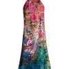 Lily | Pink & Turquoise Floral Yoke Dress - Women