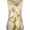 Lily | Yellow & White Floral Patchwork Sleeveless Top - Women