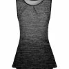 Lily | Gray & Black Ombre Gathered-Neck Sleeveless Top - Plus