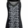 Lily | Black & White Floral Yoke Top - Women