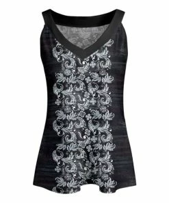 Lily | Black & White Floral Yoke Top - Women