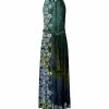 Lily | Green & White Floral Belted Sleeveless Maxi Dress - Plus