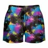 Lily | Black & Purple Paint Splatter Drawstring Shorts - Plus