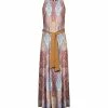 Lily | Beige & Red Paisley Tie-Wast Sleeveless Maxi Dress - Women