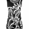 Lily | Black & White Floral Sleeveless Tunic - Women