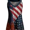 Lily | Navy & Red Stars & Stripes Sleeveless V-Neck Tunic - Women