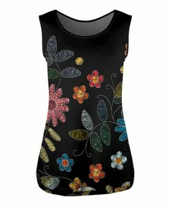 Lily | Black & Red Floral Sleeveless Tunic - Women