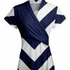 Lily | Navy & White Chevron Surplice Tunic - Women