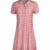 Lily | Red & White Gingham Collared Button-Front T-Shirt Dress - Women