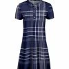 Lily | Navy & White Plaid Collard Button-Front T-Shirt Dress - Women