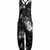 Lily | Black & Gray Floral Pocket Racerback Jumpsuit - Plus