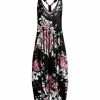 Lily | Black & Pink Floral Racerback Harem Jumpsuit - Women