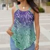 Lily | Teal & Purple Foliage Sleeveless Tunic - Plus