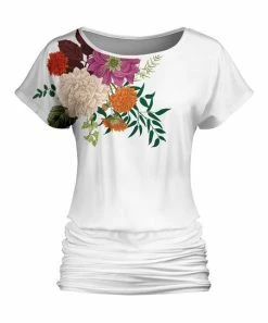 Lily | White Multicolor Floral Ruched Short-Sleeve Tunic - Women