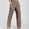 Lily | Coral & Black Cheetah Pocket High-Waist Pants - Women