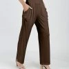 Lily | Brown Pocket High-Waist Pants - Women & Plus