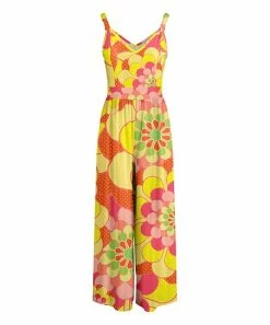 Lily | Yellow & Orange Floral Sleeveless Jumpsuit - Women