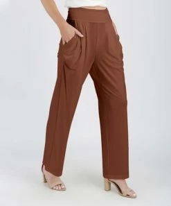 Lily | Rust Brown Wide-Leg Pants - Plus